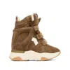 Isabel Marant Women Brown Touch-strap Fastening Padded Ankle Collar Panelled Design Chunky Rubbe In Brown