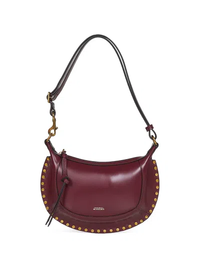 Isabel Marant Women Burgundy Oskan Moon Shoulder Bag In Multi