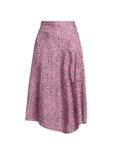 Isabel Marant Women's Cacia Floral Silk-blend Midi-skirt In Pink