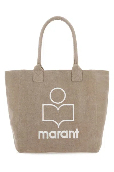 Isabel Marant Women Cappuccino Cotton Small Yenky Shopping Bag In Brown