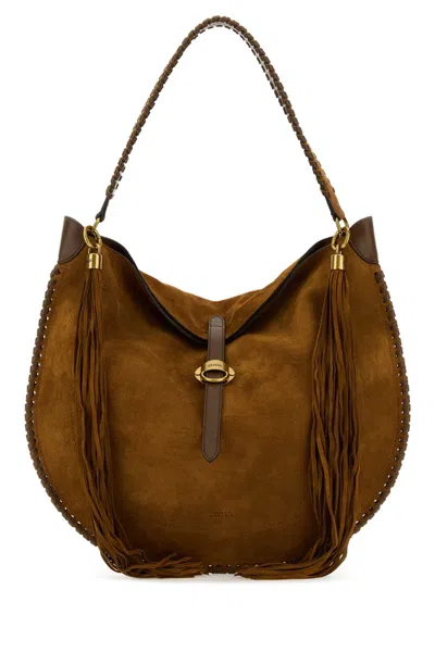 Isabel Marant Women Caramel Suede Altay Shoulder Bag In Brown