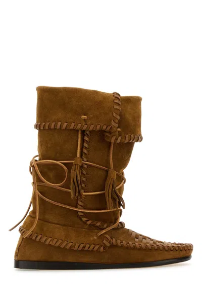 Isabel Marant Women Caramel Suede Winki Boots In Brown