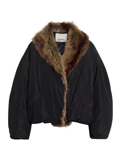 Isabel Marant Women's Charone Faux-fur Trim Jacket In Black