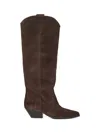 Isabel Marant Denver Leather Knee High Western Boots In Multi