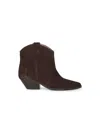 Isabel Marant Women Chocolate Dewina Cowboy Ankle Boots In Multi