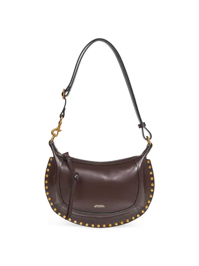 Isabel Marant Women Chocolate Oskan Moon Shoulder Bag In Brown