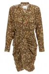 Isabel Marant Cleora Asymmetric Belted Leopard-print Stretch-silk Dress In Multicolor