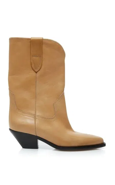 Isabel Marant Women's Dahope Leather Boots In Natural In Brown