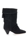 Isabel Marant Women 'dalby' Black Boots With Pointed Toe And Tassel Fringe In Suede Woman In Black