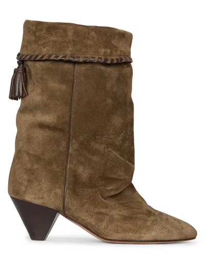 Isabel Marant Women's Dalby Suede Whipstitch Booties In Multi