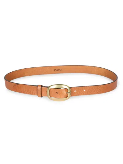 Isabel Marant Women's Dara Textured Leather Belt In Brown
