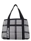 Isabel Marant Striped Pattern Top Handle Bag In Black White