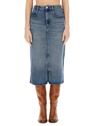 Isabel Marant Women's Denim Skirt In Lyocell & Cotton-spring/summer 2025 In Blue