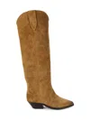 Isabel Marant Women's Denvee Suede Knee High Boots In Beige