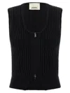 Isabel Marant Sleeveless Ribbed Texture Vest Named Devima In Black