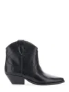Isabel Marant Dewina Black Slip-on Ankle Boots With Low Block Heel In Leather Woman In Multi