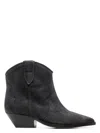 Isabel Marant Dewina Distressed Suede Ankle Boots In Black