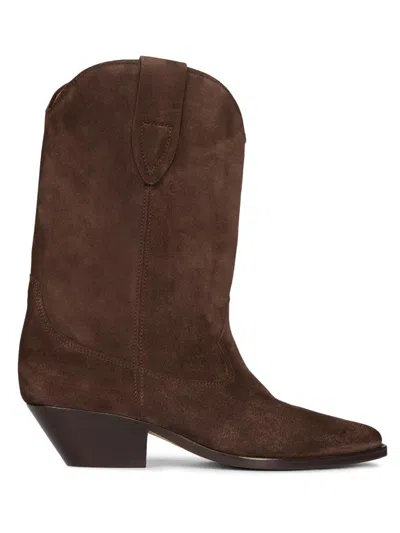 Isabel Marant Women's Duerto 35mm Suede Cowboy Boots In Brown