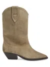 Isabel Marant Women's Duerto 35mm Suede Cowboy Boots In Taupe