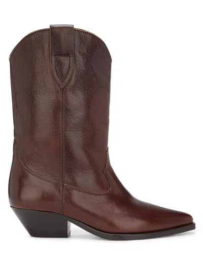 Isabel Marant Women's Duerto 40mm Leather Cowboy Boots In Brown