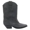 Isabel Marant 40mm Suede Pointed-toe Cowboy Boots In Gray