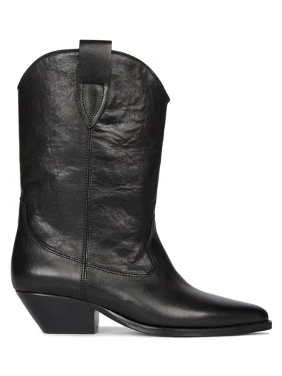 Isabel Marant Pointed Toe Block Heeled Ankle Boots In Black