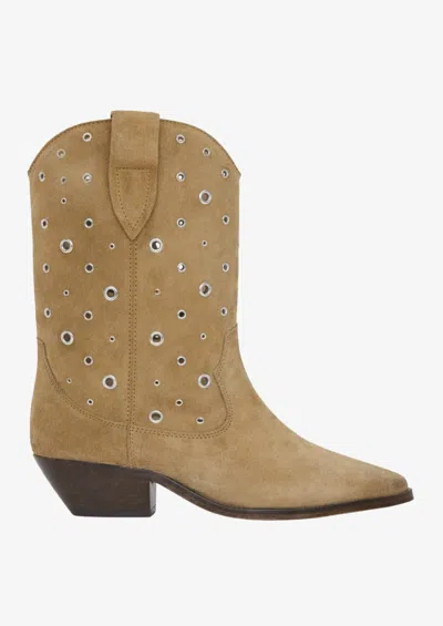 Isabel Marant Women's Duerto Suede Eyelet Boot In Taupe In Brown