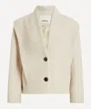 Isabel Marant Cotton Blazer With High Collar And Long Sleeves In White