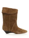 Isabel Marant Suede Wedge Heel Ankle Boots In Brown