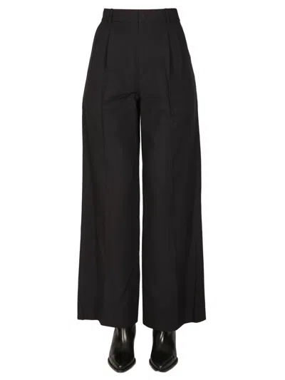 Isabel Marant Women's Elegant Trousers With Button And Hook Closure In Blue