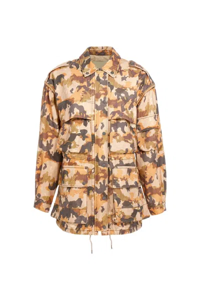 Isabel Marant Elize Camouflage-print Cotton-twill Jacket In Multicolor