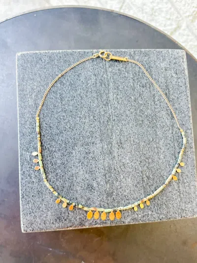 Isabel Marant Women's Elyas Short Necklace In Khaki In Gold