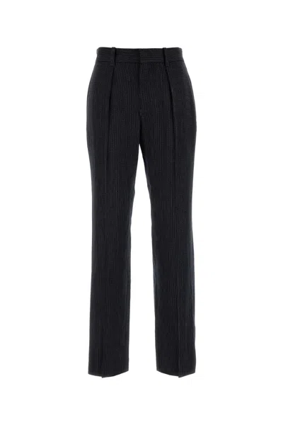 Isabel Marant Pantalone In Misto Lana Stretch Ricamato  Donna In Black