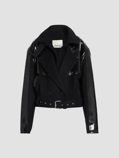Isabel Marant Women's Epia Mixed-media Biker Jacket In Black