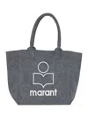 Isabel Marant Women Small Yenky Cotton Shoulder Bag In Gray