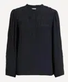 Isabel Marant Women's Falonne Embroidered Crepe Blouse In Black