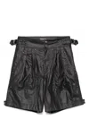 Isabel Marant Black Waxed Linen Blend Felize Shorts In Black