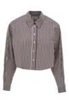 Isabel Marant Maroon Fleora Cropped Shirt In Multi