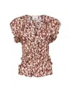 Isabel Marant Women Floral Print Jacquard Lonea Top In Brown