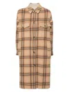 Isabel Marant Light Brown Fontizia Checked Wool Coat In Camel