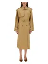 Isabel Marant Belted Double-breasted Trench Epaulettes Storm Flap In Beige