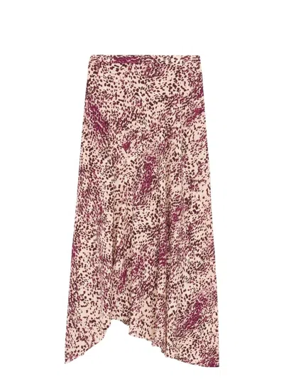 Isabel Marant Fuchsia Printed Sakura Nude Skirt In Purple-ecru