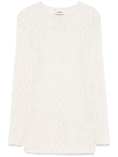 Isabel Marant Gaelle Crewneck Sweater Floral Embroidery In Neutral