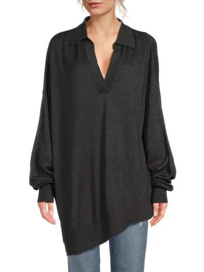 Isabel Marant Women's Giliane Asymmetric Wool Blend Sweater In Grey