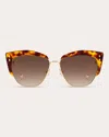 ISABEL MARANT WOMEN'S GOLD HAVANA CAT-EYE SUNGLASSES