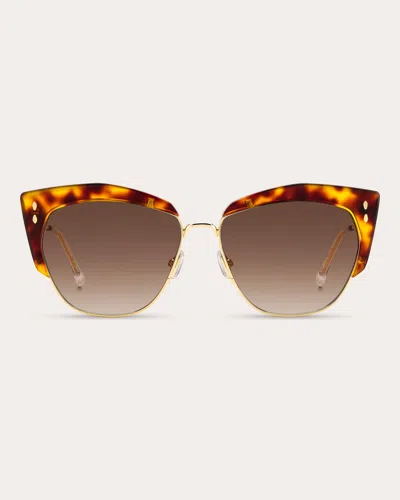 Isabel Marant 58mm Gradient Cat Eye Sunglasses In Havana Gold Brown Gradient