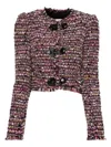 Isabel Marant Gradilia Cropped Wool-blend Jacket In Purple