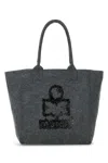 Isabel Marant Women Grey Canvas Small Yenky Shopping Bag In Gray