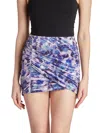 Isabel Marant Women's Guilayo Floral Print Velvet Miniskirt In Purple