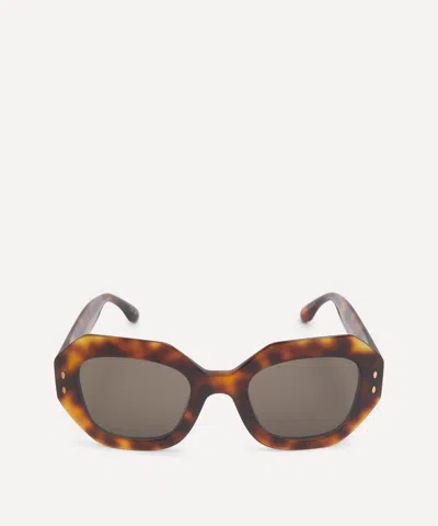 Isabel Marant Women's Havana Acetate Geometric Frame Sunglasses In Brown